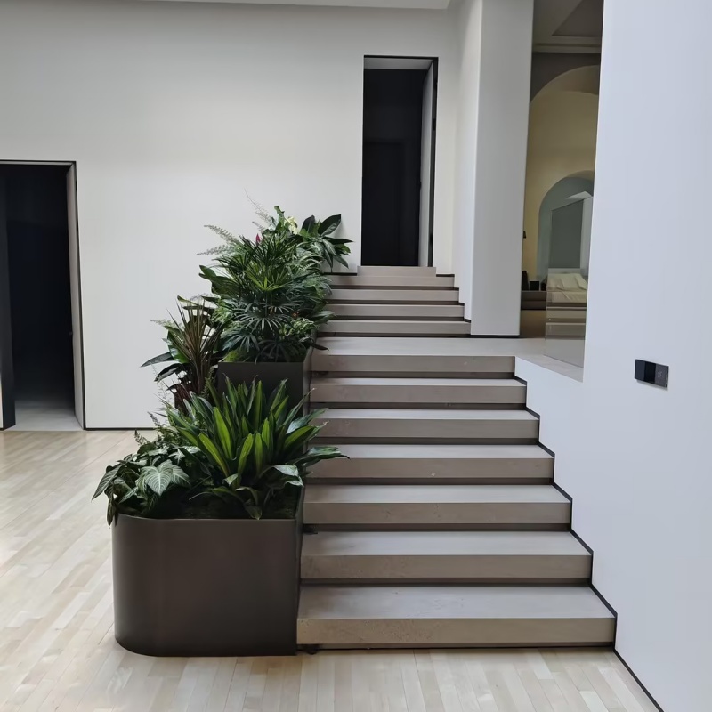 Tiered Copper-Plated Stainless Steel Planter | Staircase Decoration
