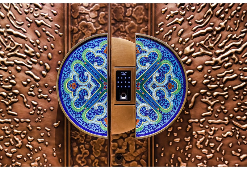 Cloisonné Waterdrop Artisan Copper Door detail (1).jpg