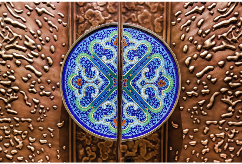 Cloisonné Waterdrop Artisan Copper Door detail (2).jpg