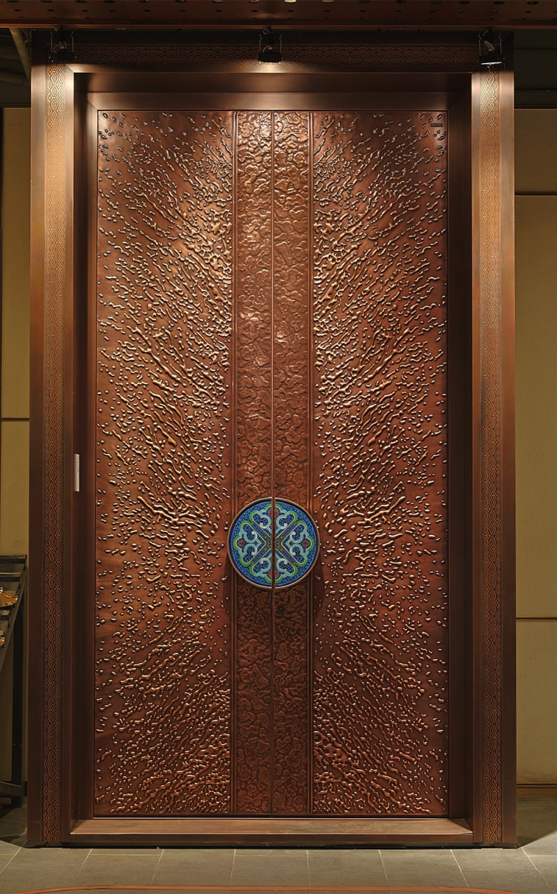 Cloisonné Waterdrop Artisan Copper Door detail (5).jpg