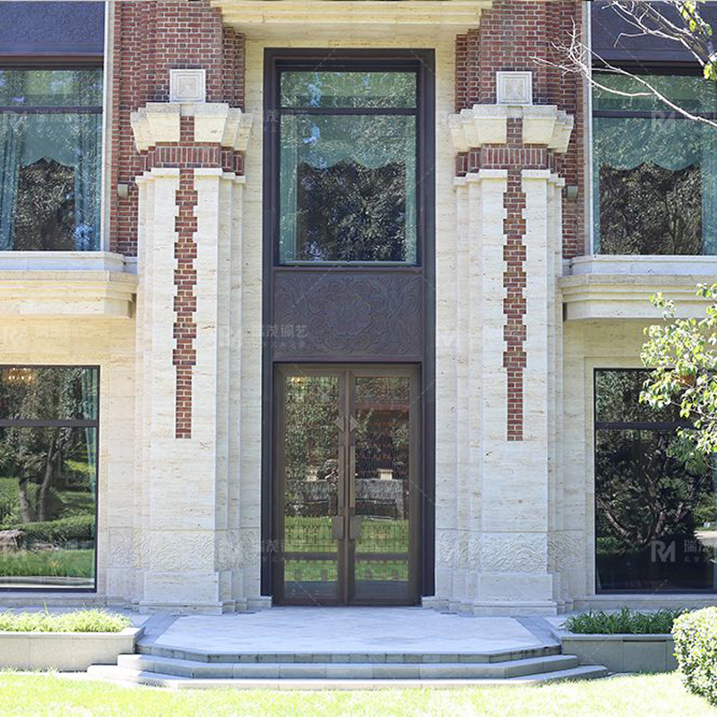 Nine Chapters Villa Artisan Glass-Copper Door