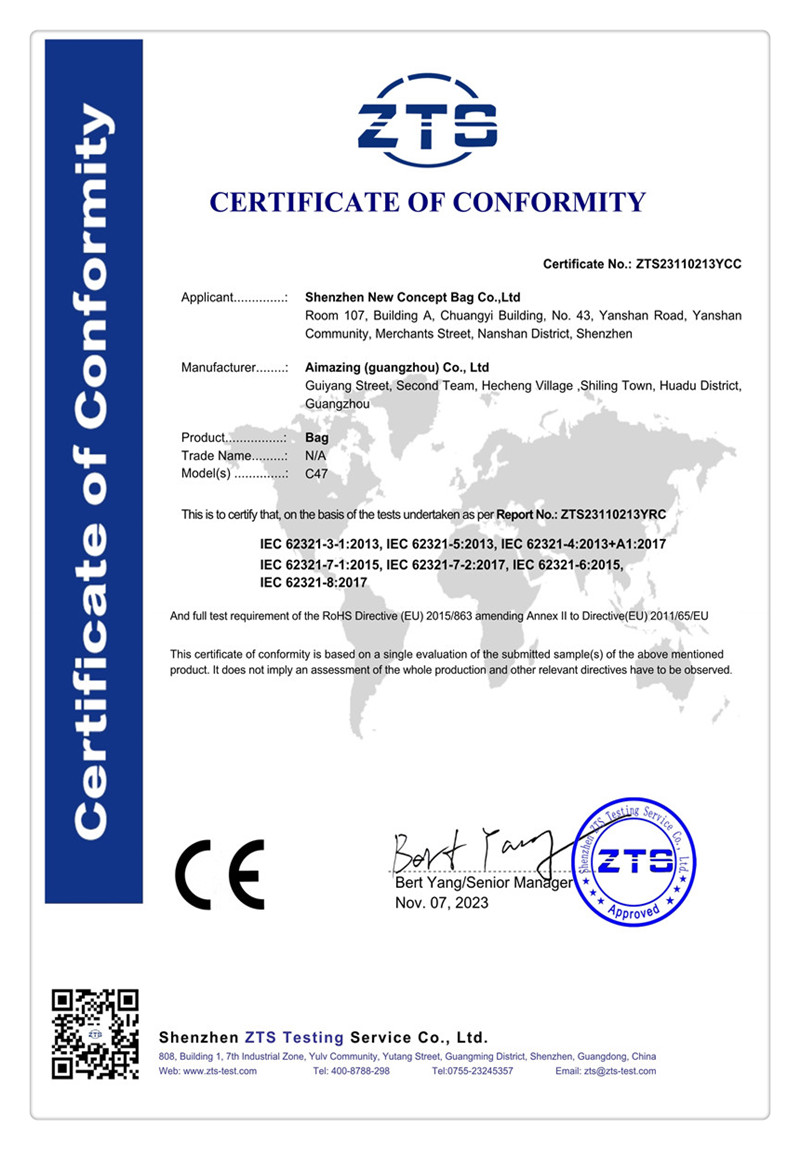 CERTIFICATE OF CONFORMITY