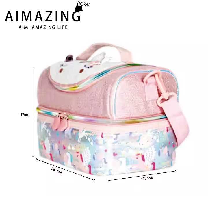Insulated Kids Lunch Bags Tote Picnic Cooler Thermal With Strap