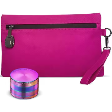 Vivid Pink Scent proof Handbag With Metal Combination Lock