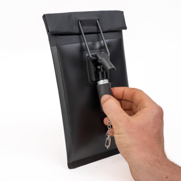 Custom Logo Hidden Pin RFID Magnetic Locking Mobile Pouch Lockable