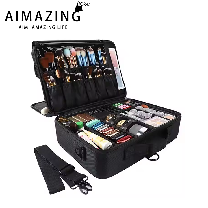 Makeup Bag Travel Poly Makeup Case with Adjustable Strap