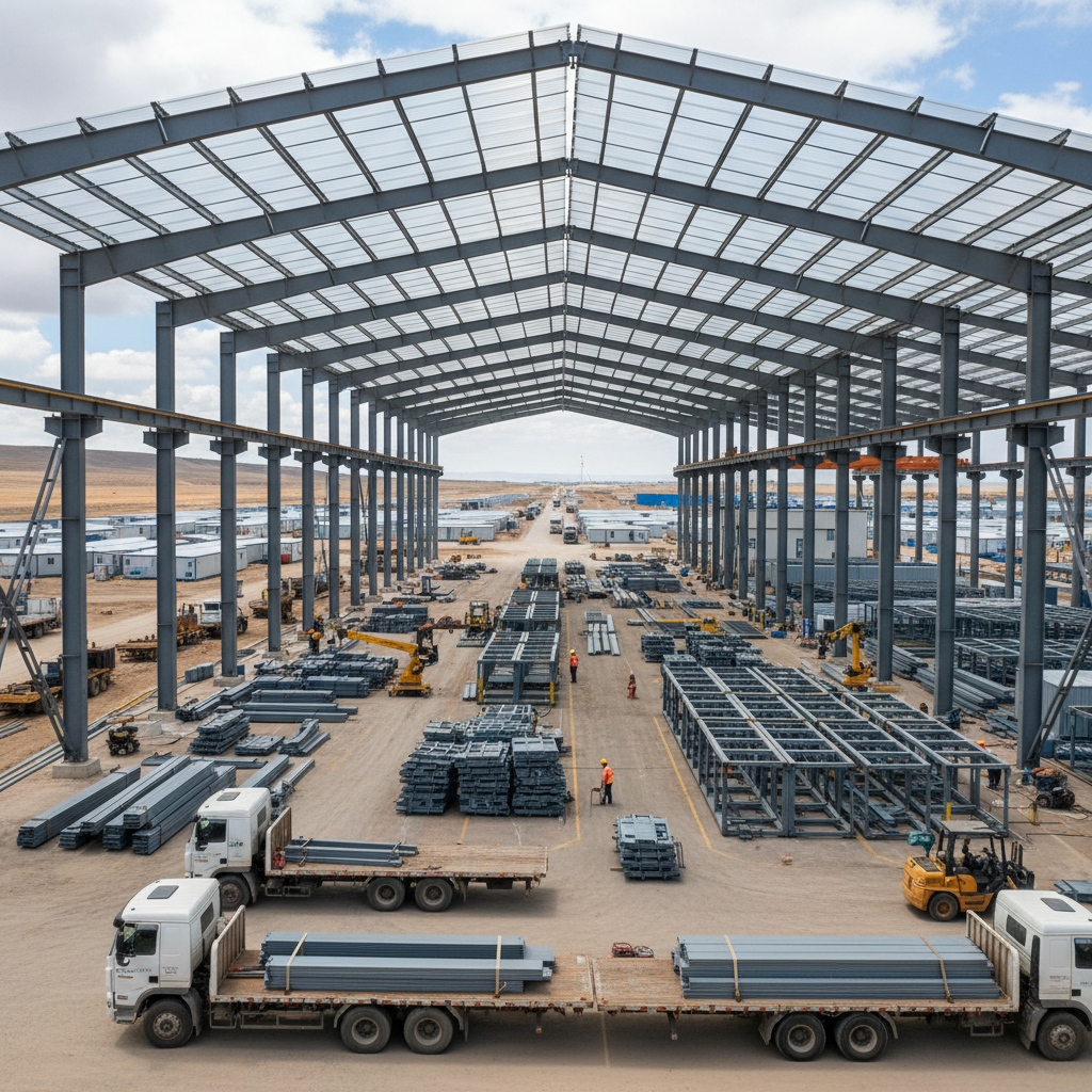 Steel Structure Workshop For Disaster Relief Housing And Emergency Resettlement Camps
