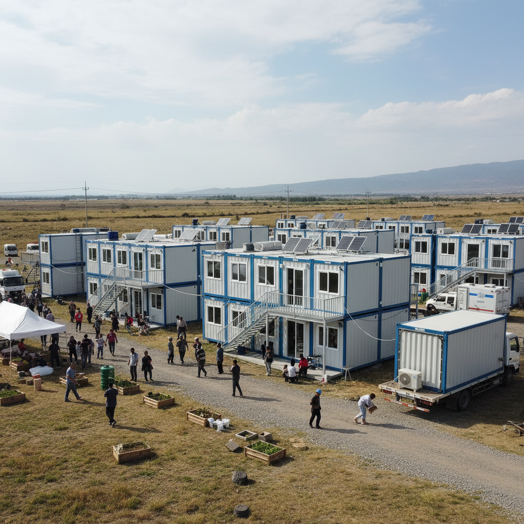 Foldable Container House For Disaster Relief Housing And Emergency Resettlement Camps