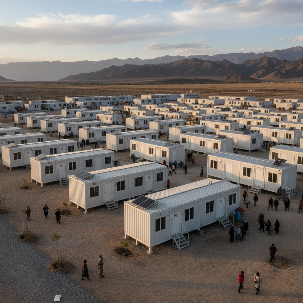 Detachable Flat Pack Container House For Disaster Relief Housing And Emergency Resettlement Camps