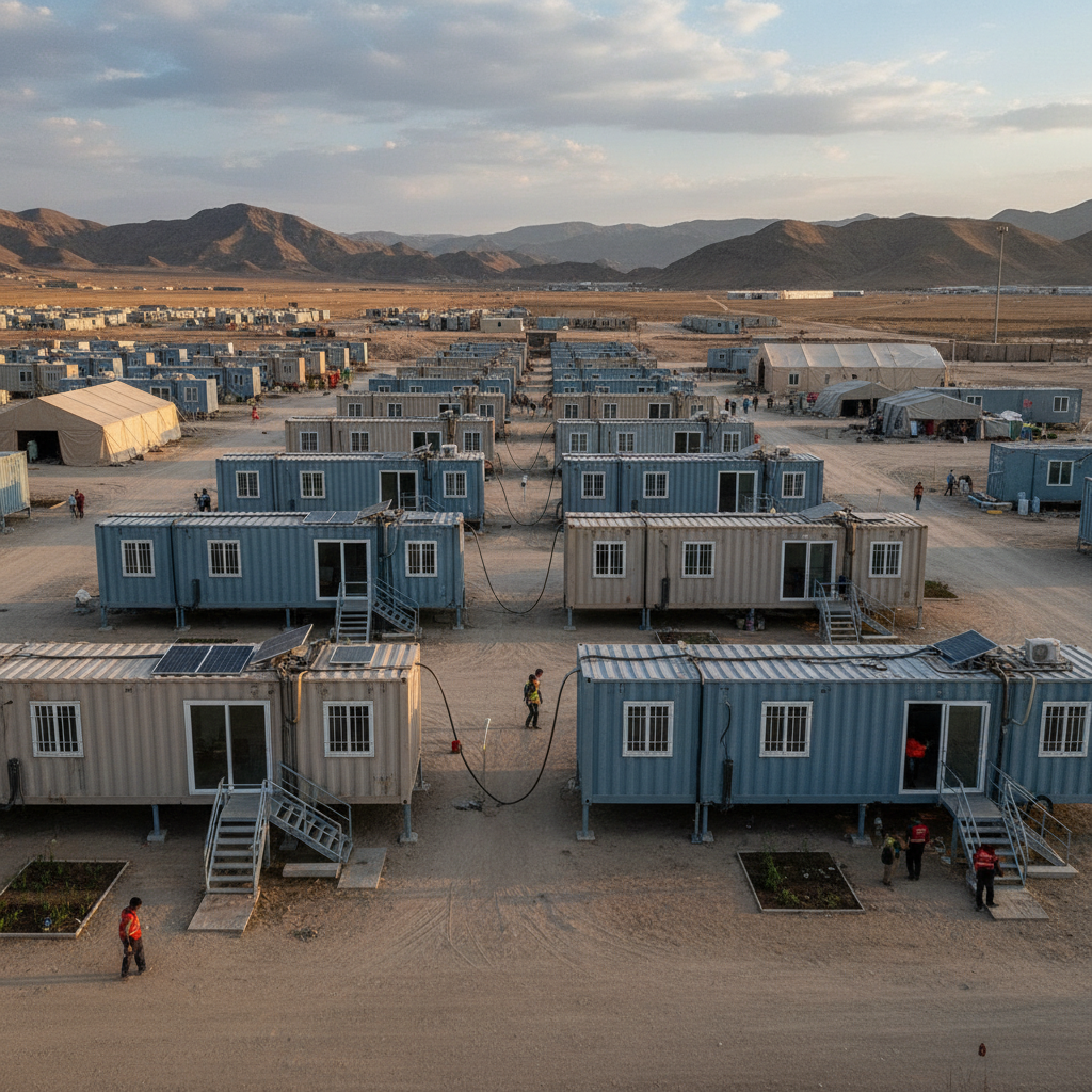 Container House For Workers For Disaster Relief Housing And Emergency Resettlement Camps