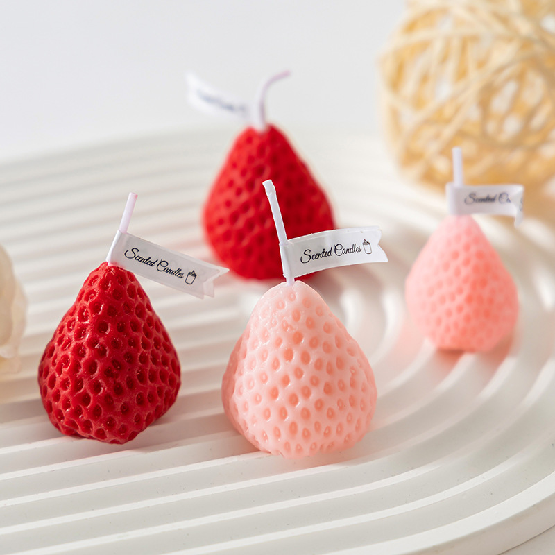 Strawberry Scented Candle Soybean Wax Wholesale Lovely Creative Birthday Gift