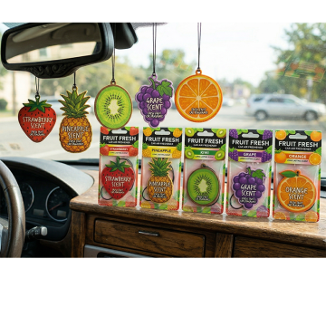 Zesty Citrus & Summer Fruit Paper Car Freshener - Refreshing Hanging Scent Card