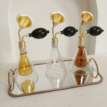 Smell Display Device Brass Perfume Fragrance Essential Oil Coffee Test Glass Bottles