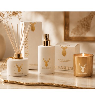 Christmas Home Fragrance Gift Set with Reed Diffuser, Room Spray & Scented Candle