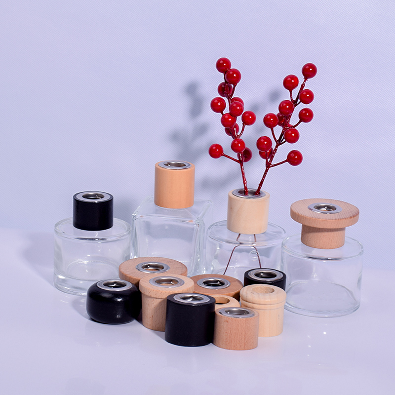 Perfume bottle wood cap Diffuser bottle round and ...