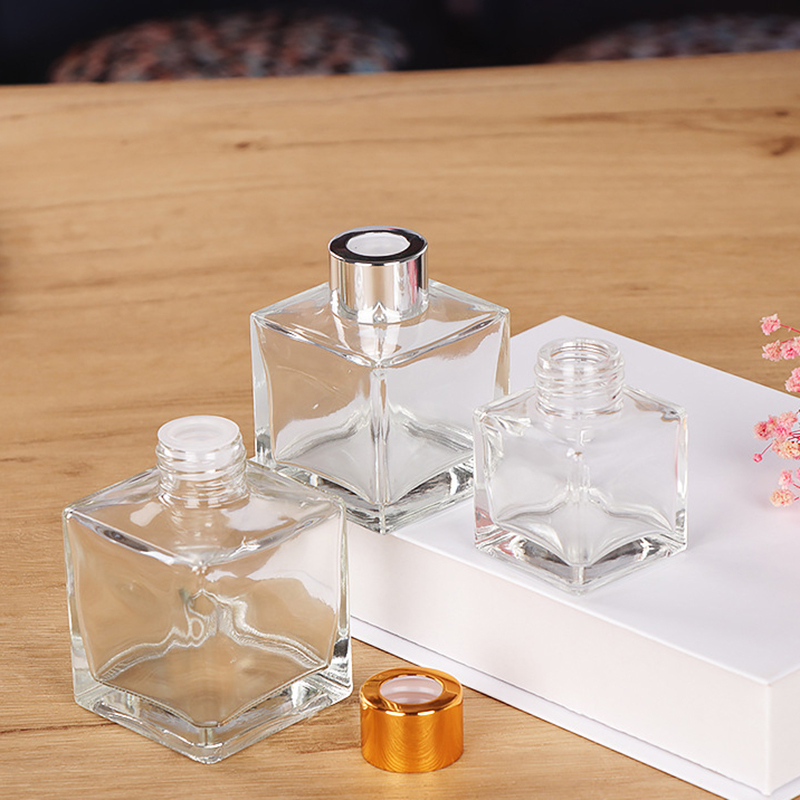 Square glass perfume refilled bottles transparent ...