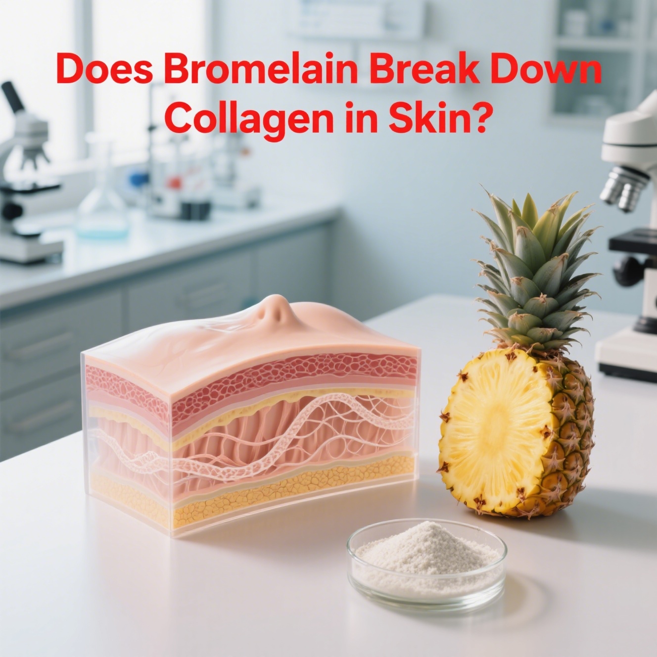 A bromelaína degrada o colágeno da pele?