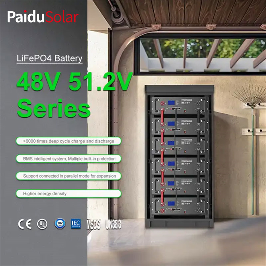 PaiduSolar 48V 200Ah LiFePO4 Rack Mounted Battery 01gff