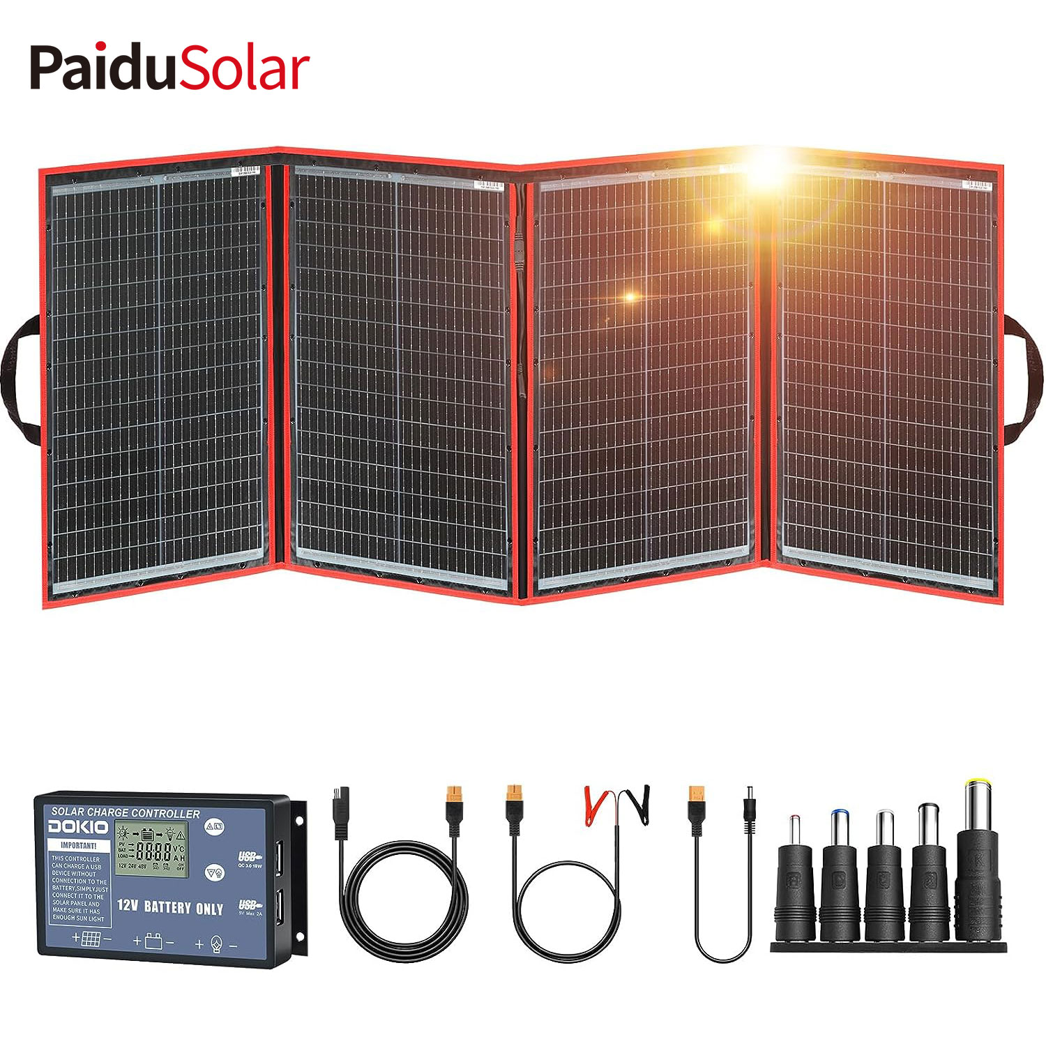 PaiduSolar 220w 18v Portable Foldable Solar Panel Kit For Rv Camping Trailer Emergency Power
