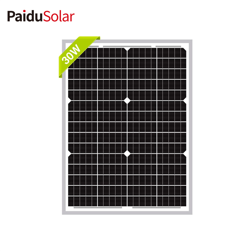 PaiduSolar 30W 24V Solar Panel Mono Crystalline PV Module For RV Boat Camper Trailer Gate Opener