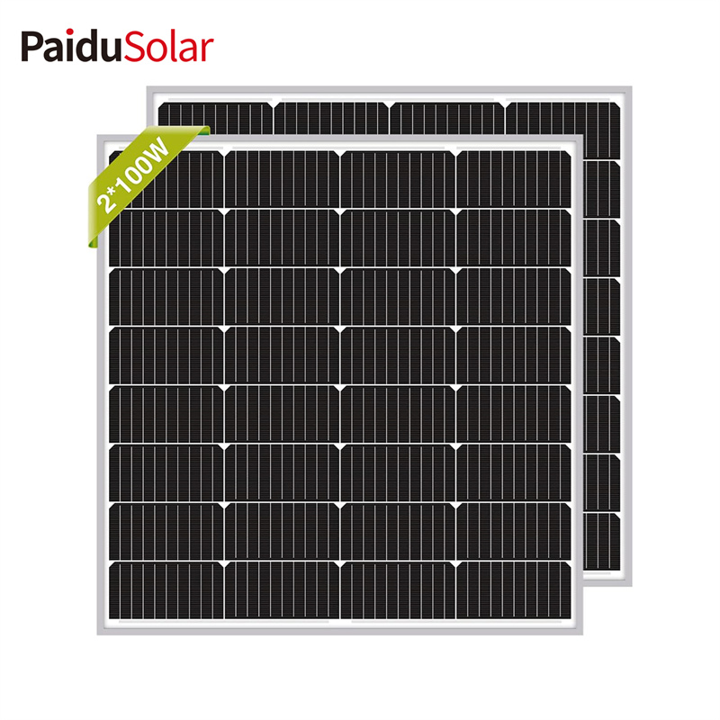 PaiduSolar 100W 12V Mono Crystalline Solar Panel Compact Design Module For RV Marine Boat