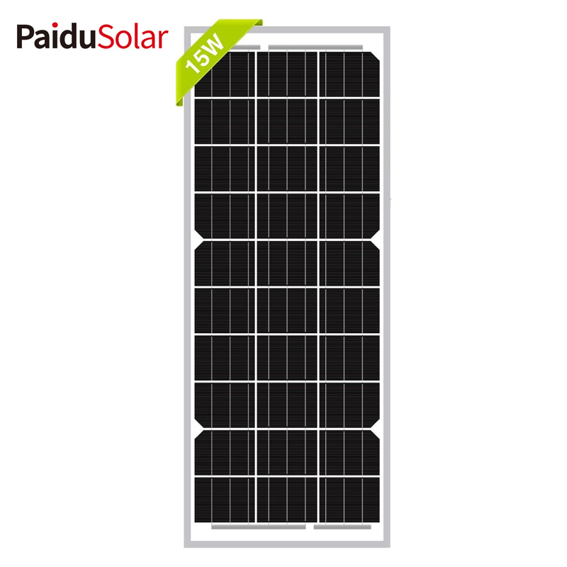 PaiduSolar 15W 12V Solar Panel Mono Solar Module For Battery Charging Security Camera Automatic G...