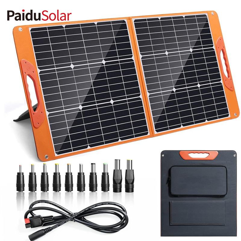 PaiduSolar 100W Portable Solar Panel Mono crystalline Foldable Panel Solar For Power Station Camp...