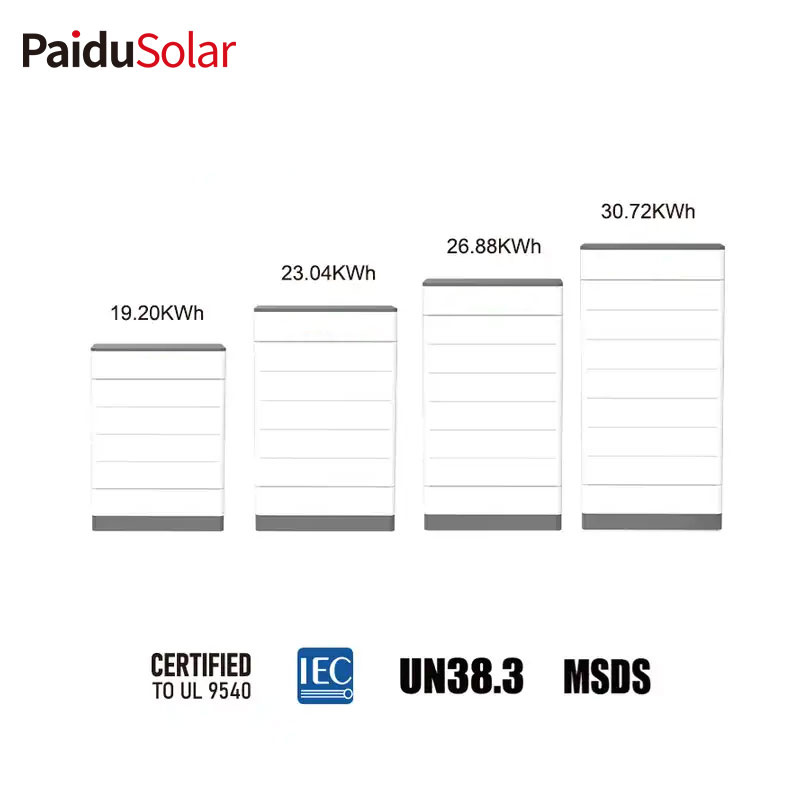 PaiduSolar Stacked Lithium Ion Battery Solar Energy Storage Lifepo4 Battery For Solar System