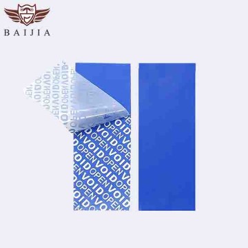 Blue Full Transfer Void Label Material