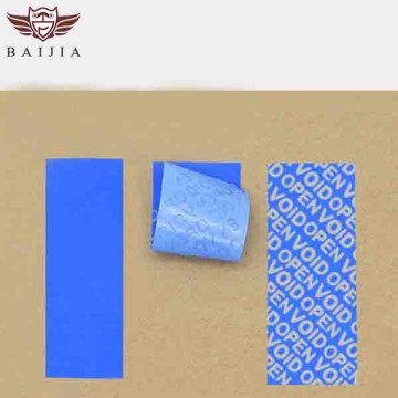 Blue Non-Transfer Tamper-Evident Labels from China Suppliers | Secure Factory Solutions for High-End Packaging