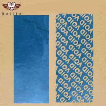 Blue Partial Transfer Void Label Material