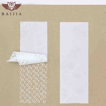 White Partial Transfer Void Label Material