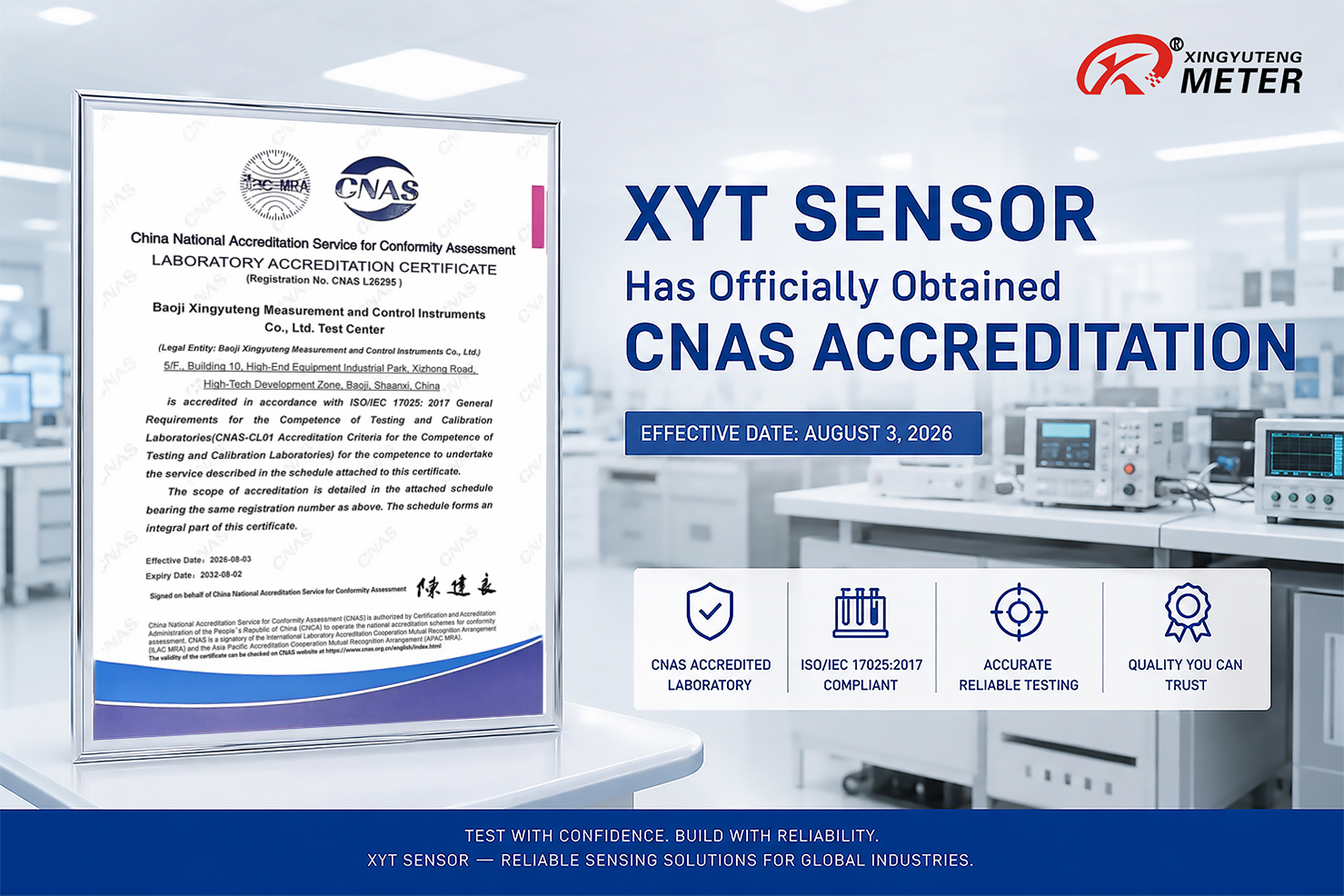 XYT SENSOR Pressure Transmitter Successfully Obtained CCS Type Approval Certificate