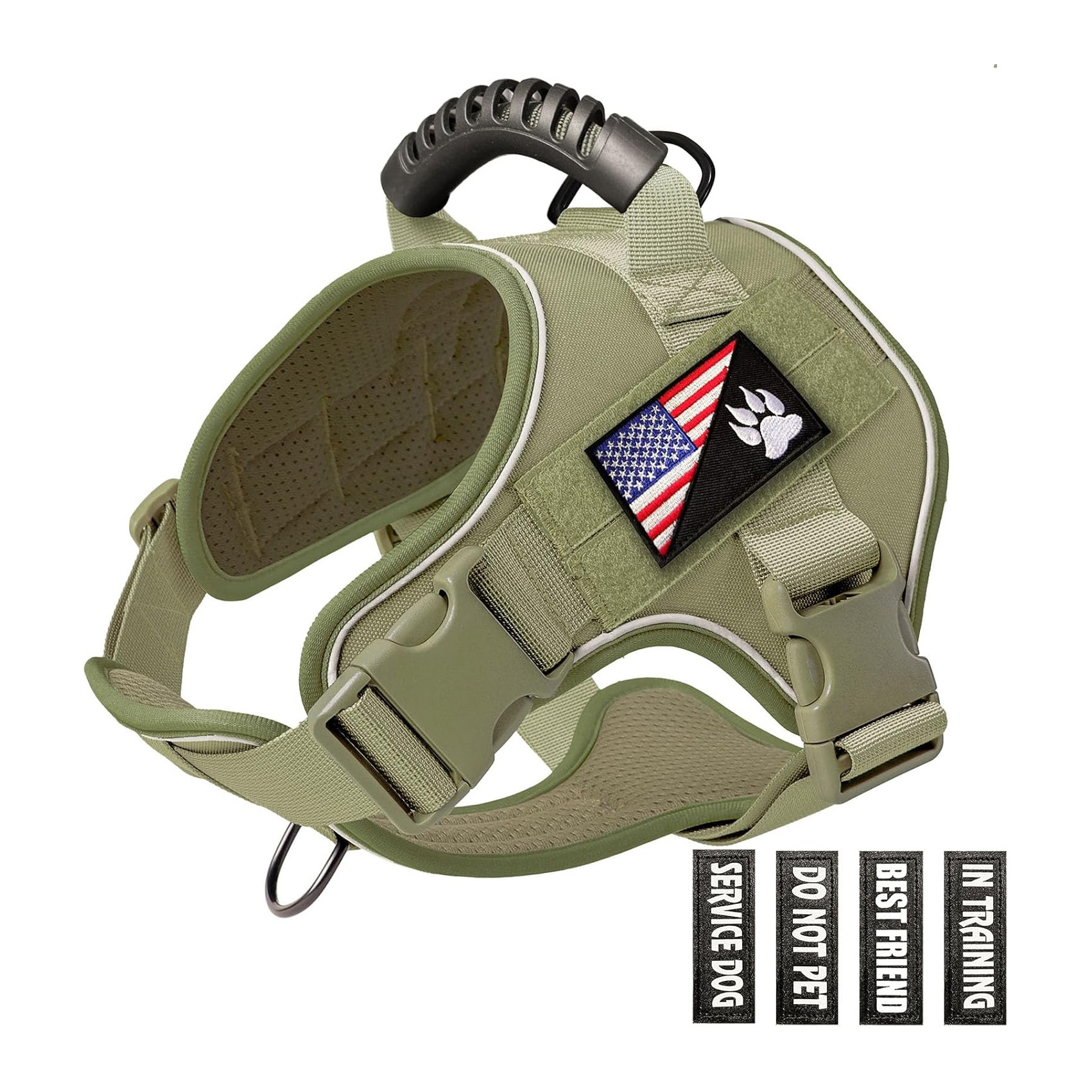 No Tug Military Dog Harness with handle for large dogs