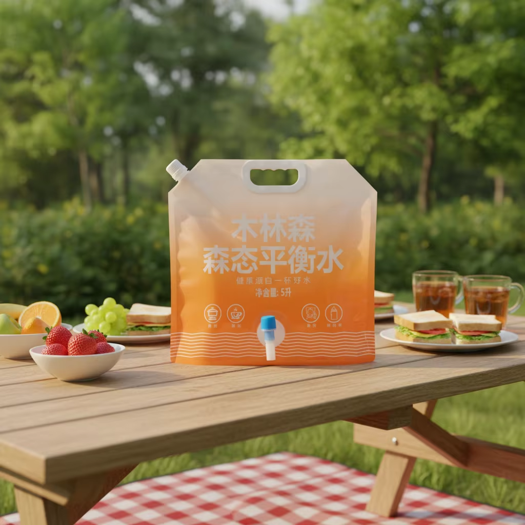 5L portable folding water bag, food grade outdoor camping water storage bag, household picnic car water bag with faucet