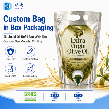 Sachets individuels de 2 litres avec robinet pour huile d'olive extra vierge