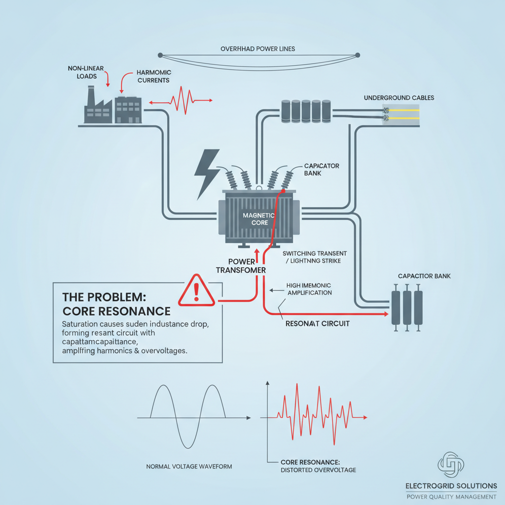 How Magnetic Saturation Mitigation Eliminates Core Resonance in Medium-Voltage Grids