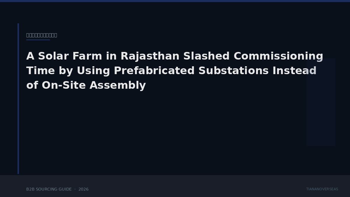 A Solar Farm in Rajasthan Slashed Commissioning Time by Using Prefabricated Substations Instead of On-Site Assembly