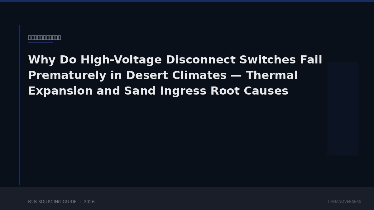 Why Do High-Voltage Disconnect Switches Fail Prematurely in Desert Climates — Thermal Expansion and Sand Ingress Root Causes