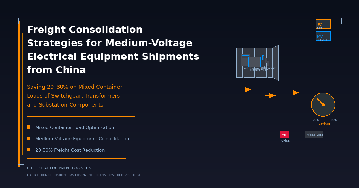 Freight Consolidation Strategies for Medium-Voltage Electrical Equipment Shipments from China — Saving 20–30% on Mixed Container Loads of Switchgear, Transformers and Substation Components