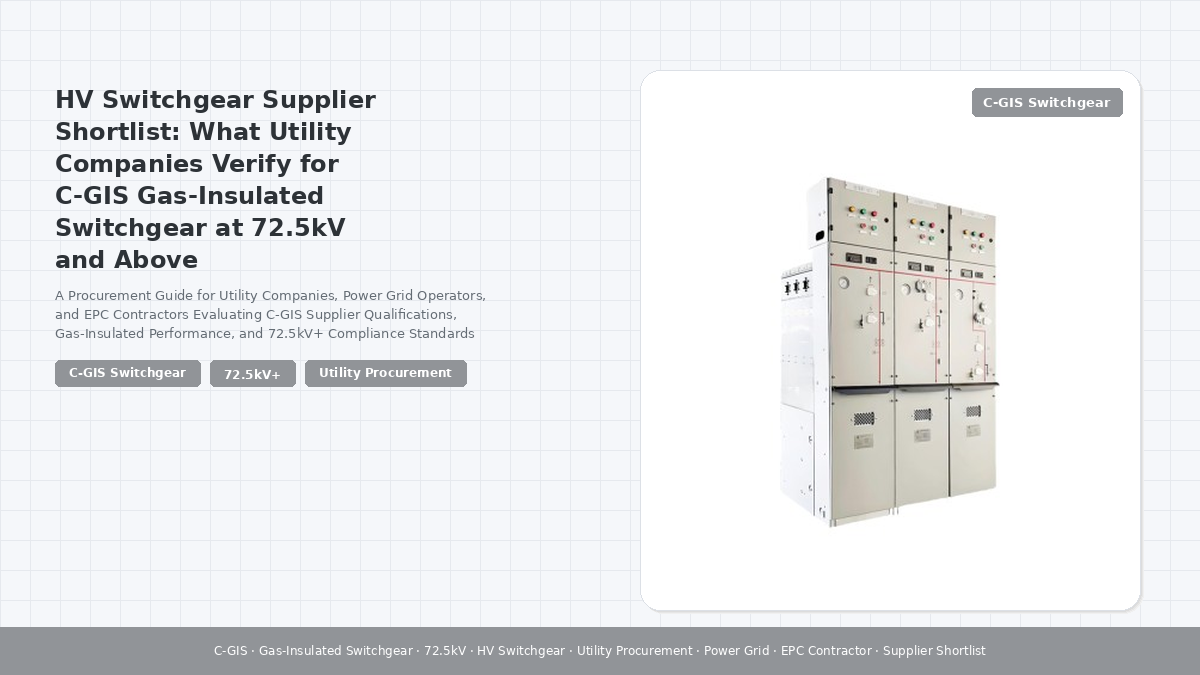 HV Switchgear Supplier Shortlist: What Utility Companies Verify for C-GIS Gas-Insulated Switchgear at 72.5kV and Above