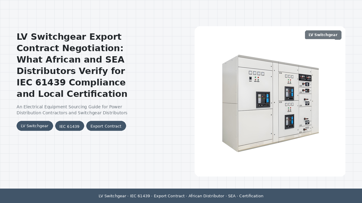 LV Switchgear Export Contract Negotiation: What African and Southeast Asian Distributors Verify for IEC 61439 Compliance and Local Certification