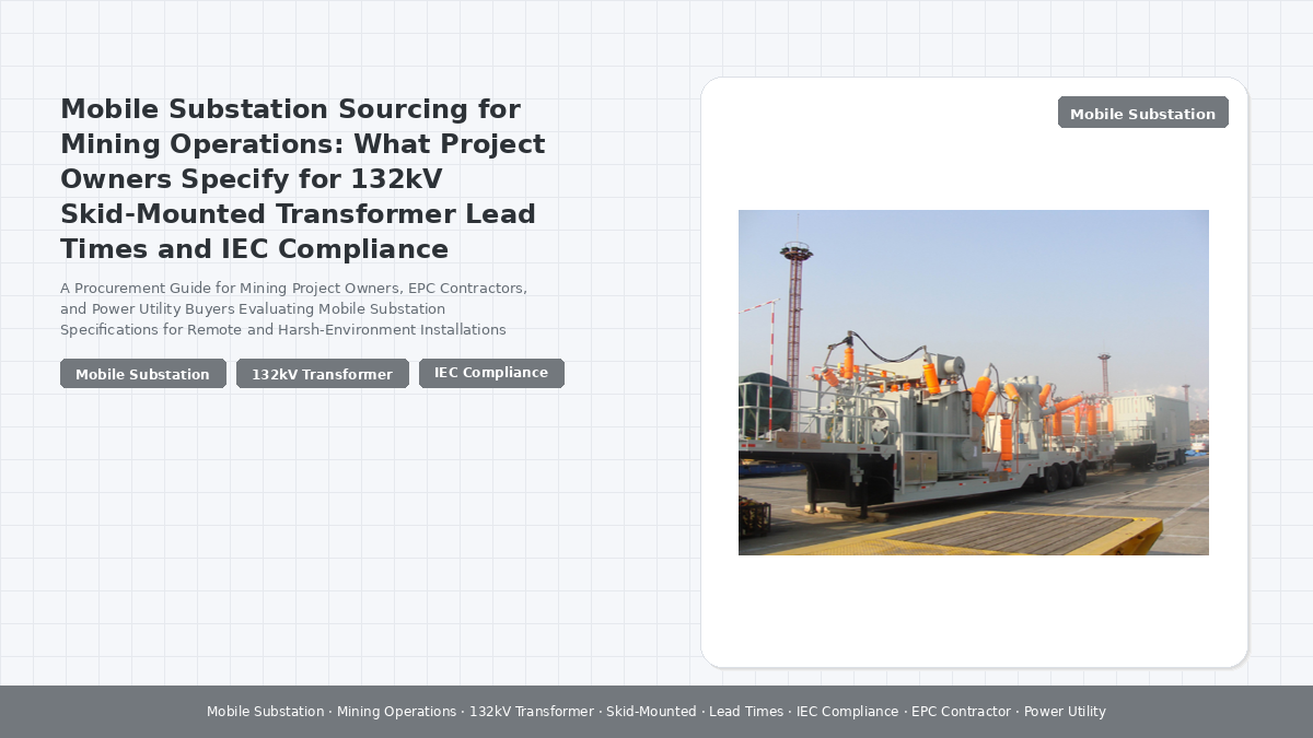 Mobile Substation Sourcing for Mining Operations: What Project Owners Specify for 132kV Skid-Mounted Transformer Lead Times and IEC Compliance