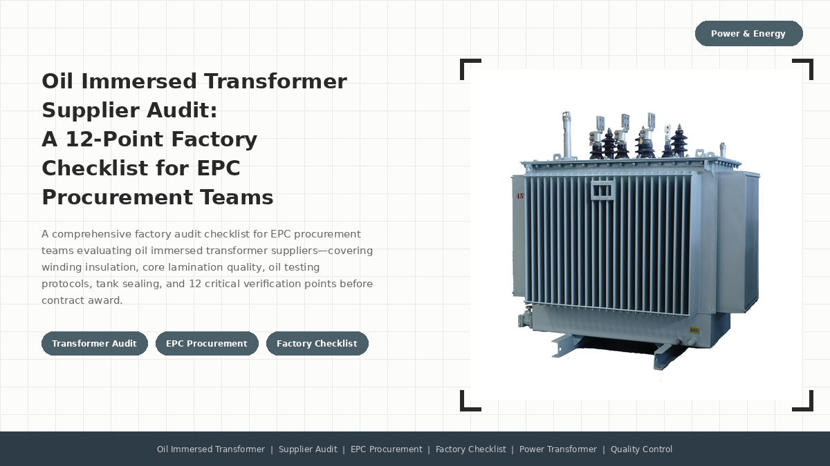 Oil Immersed Transformer Supplier Audit: A 12-Point Factory Checklist for EPC Procurement Teams