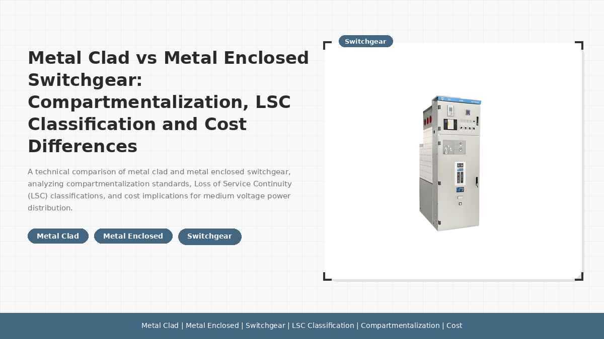 Metal Clad vs Metal Enclosed Switchgear: Compartmentalization, LSC Classification and Cost Differences