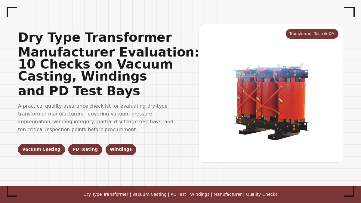 Dry Type Transformer Manufacturer Evaluation: 10 Checks on Vacuum Casting, Windings and PD Test Bays