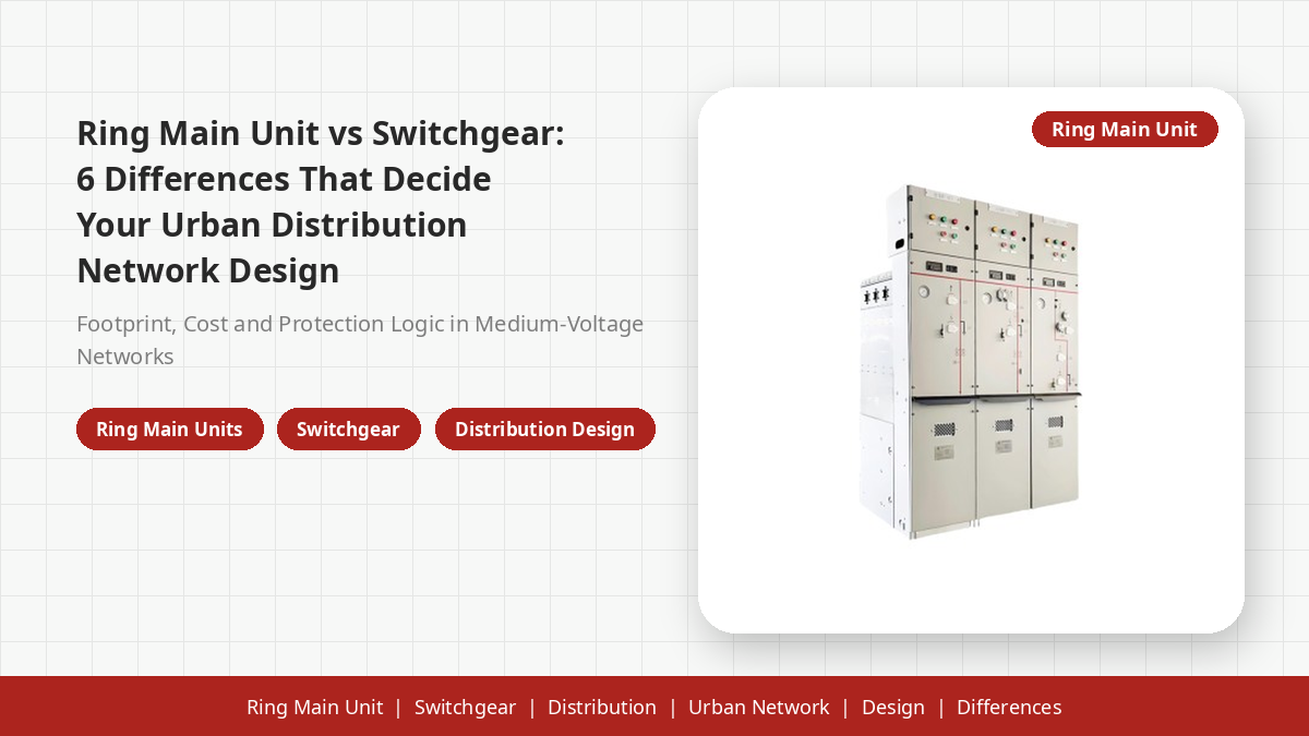 Ring Main Unit vs Switchgear: 6 Differences That Decide Your Urban Distribution Network Design