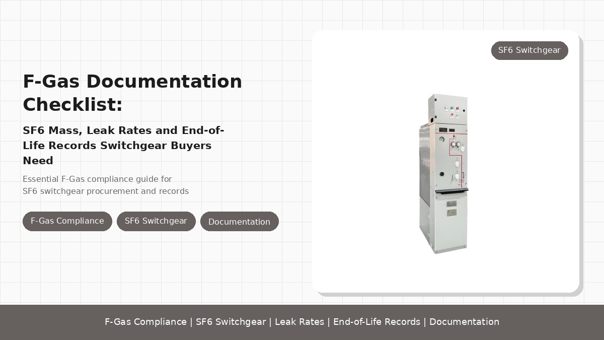 F-Gas Documentation Checklist: SF6 Mass, Leak Rates and End-of-Life Records Switchgear Buyers Need
