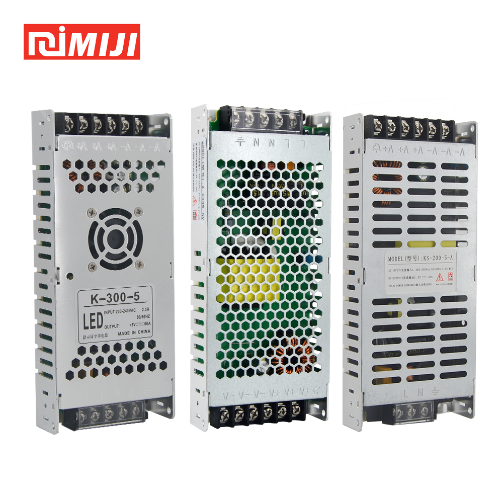 Ultra Thin 5V 200W LED Display Power Supply 40A for Indoor Outdoor Screens