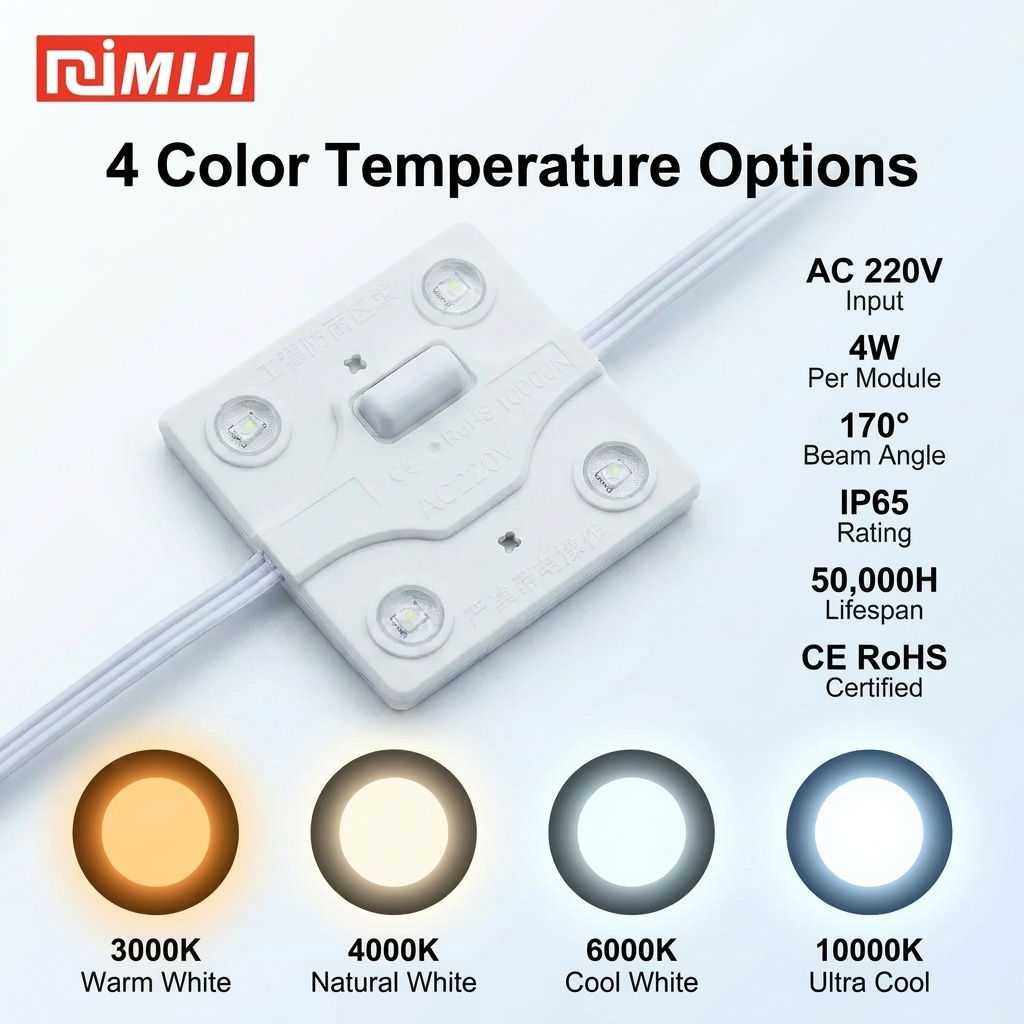AC 220V Waterproof 4W LED Module - Driverless Solution for Billboards and Sky-Signs